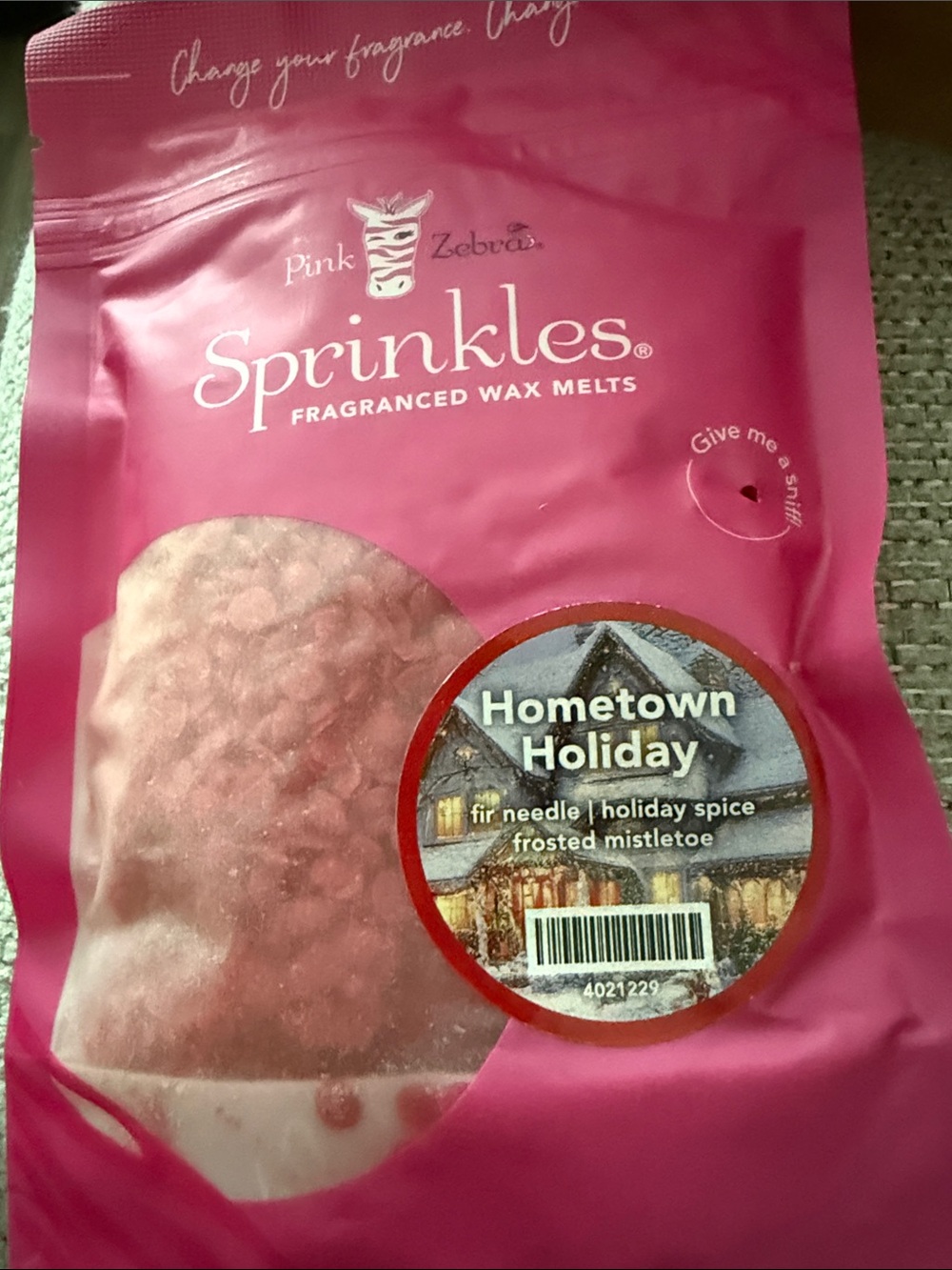 Pink Zebra Sprinkles Fragranced Wax Melts - Pink Packaging